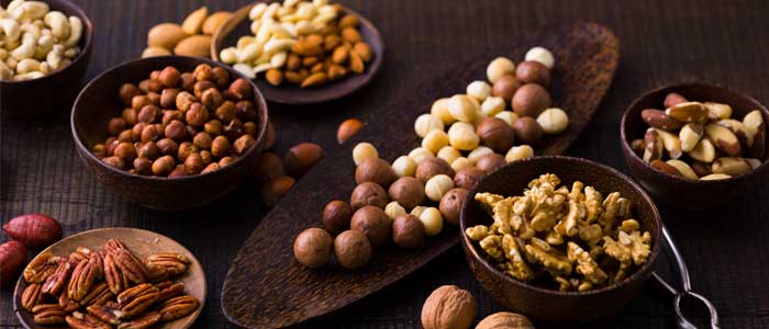 bowls of different nuts