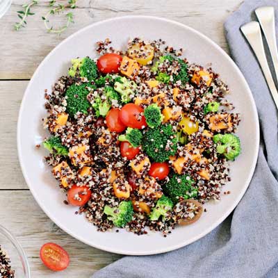 A meal with quinoa